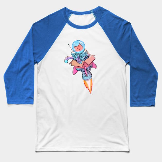 SPACE BOX Baseball T-Shirt by spacegoose